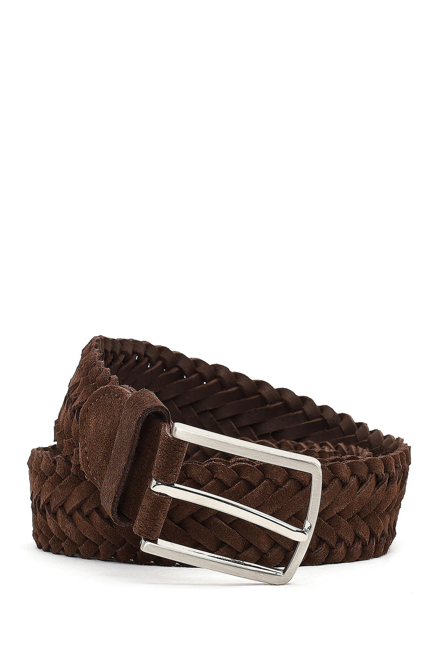 Men's Brown Woven Leather Belt 000A2D1306129 | Derimod