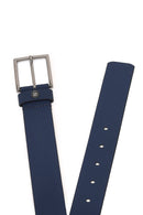 Men's Navy Leather Belt | Derimod