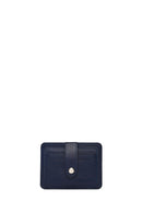 Men's Navy Leather Cardholder | Derimod