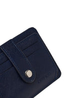 Men's Navy Leather Cardholder | Derimod