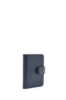 Men's Navy Blue Leather Card Holder | Derimod