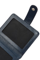 Men's Navy Blue Leather Card Holder | Derimod