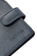 Men's Navy Blue Leather Card Holder | Derimod