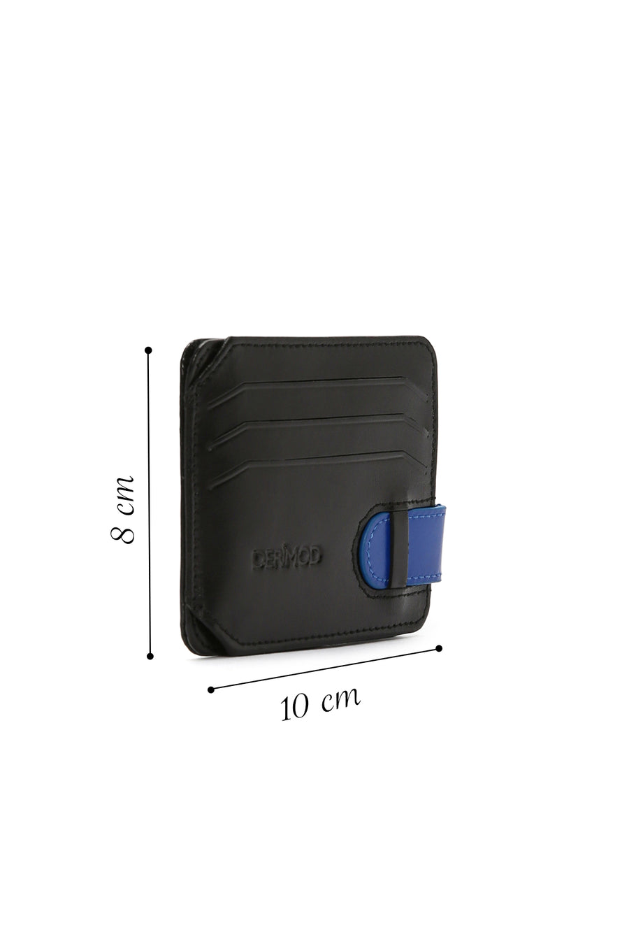 Men's Black Blue Leather Card Holder