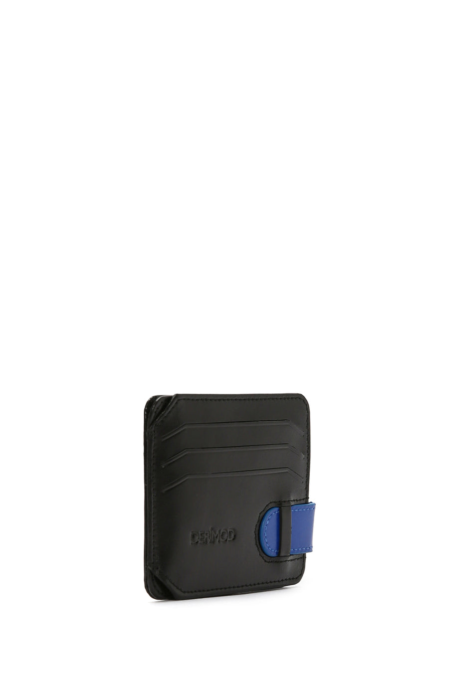 Men's Black Blue Leather Card Holder
