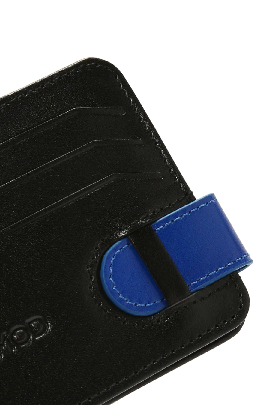 Men's Black Blue Leather Card Holder