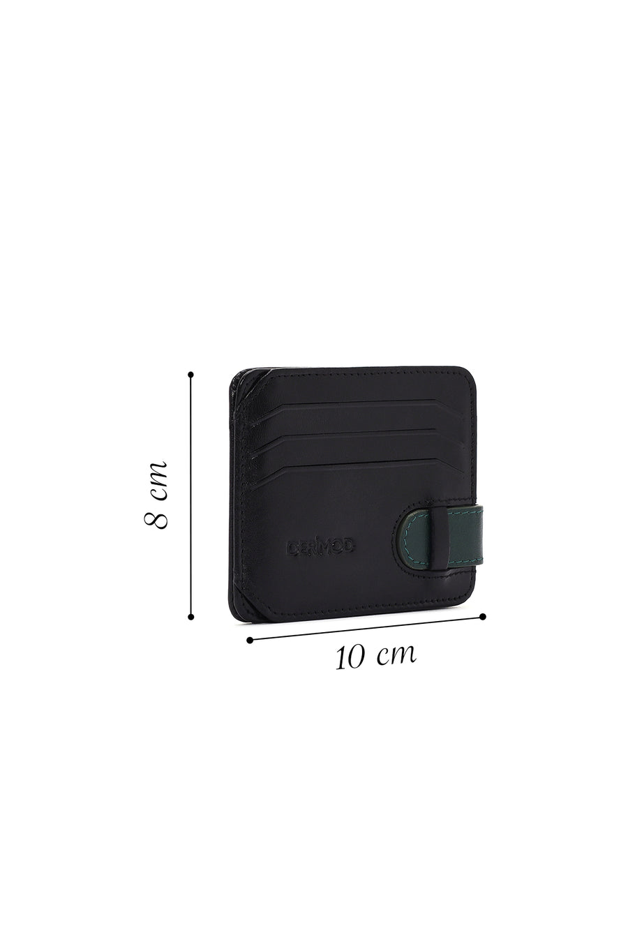 Men's Black Green Leather Card Holder
