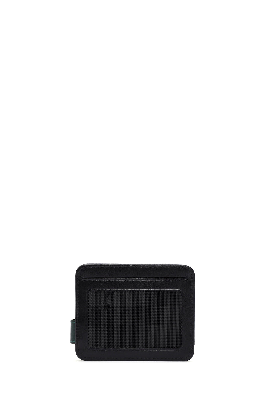Men's Black Green Leather Card Holder