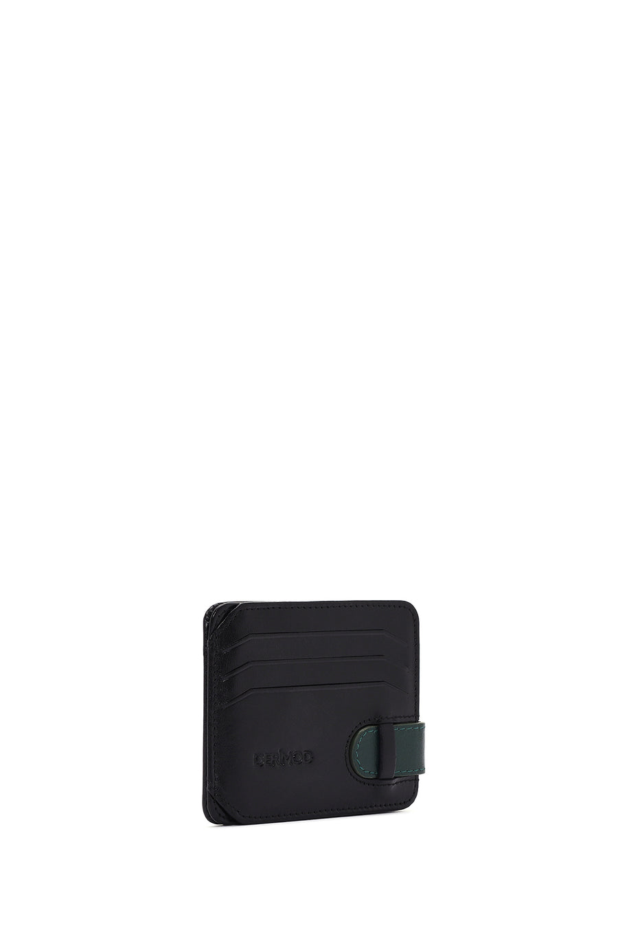 Men's Black Green Leather Card Holder