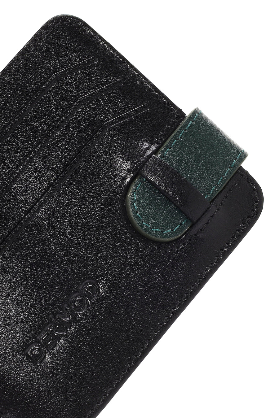 Men's Black Green Leather Card Holder