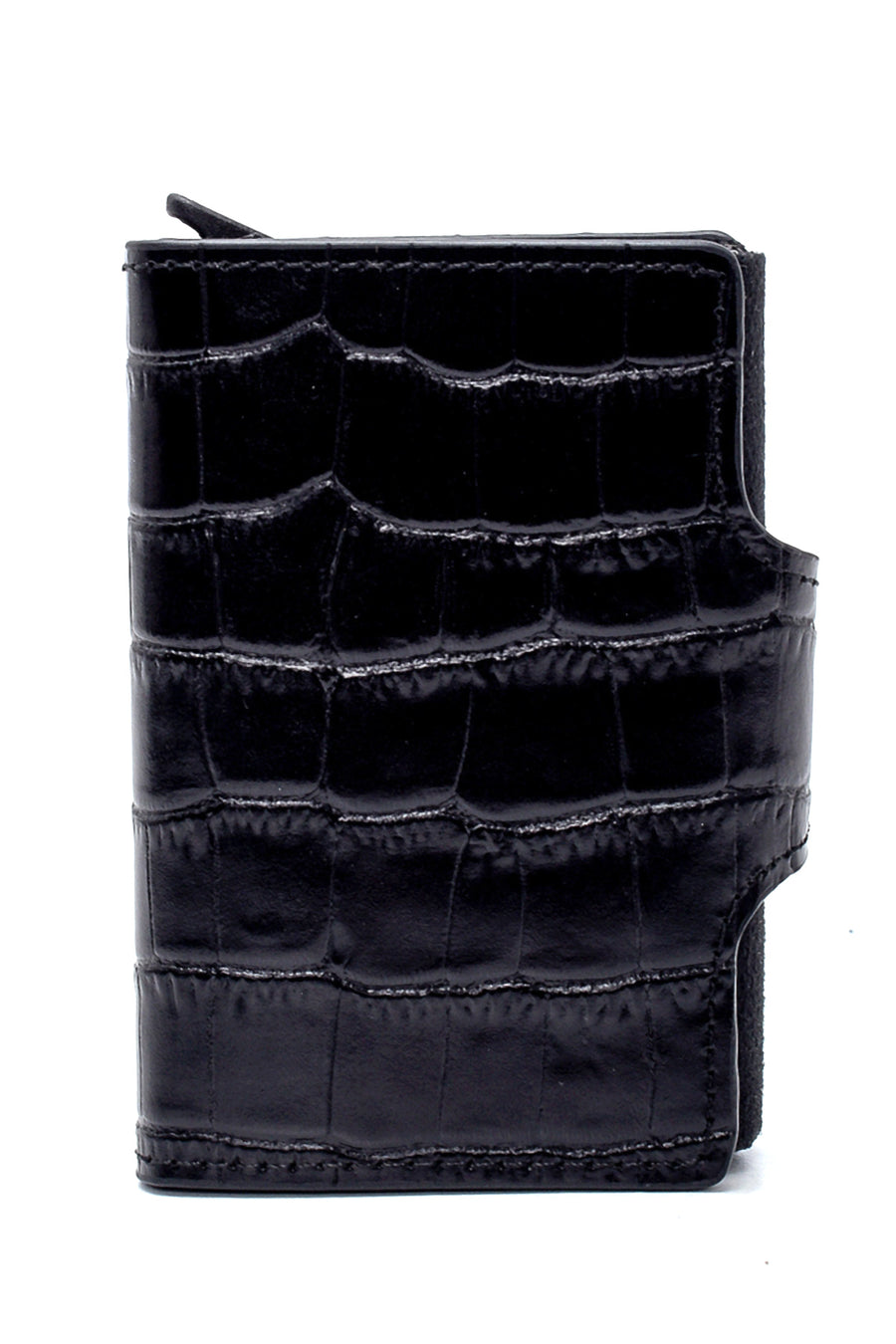 Men's Black Crocodile Patterned Card Holder 000A2D3117E3 | Derimod
