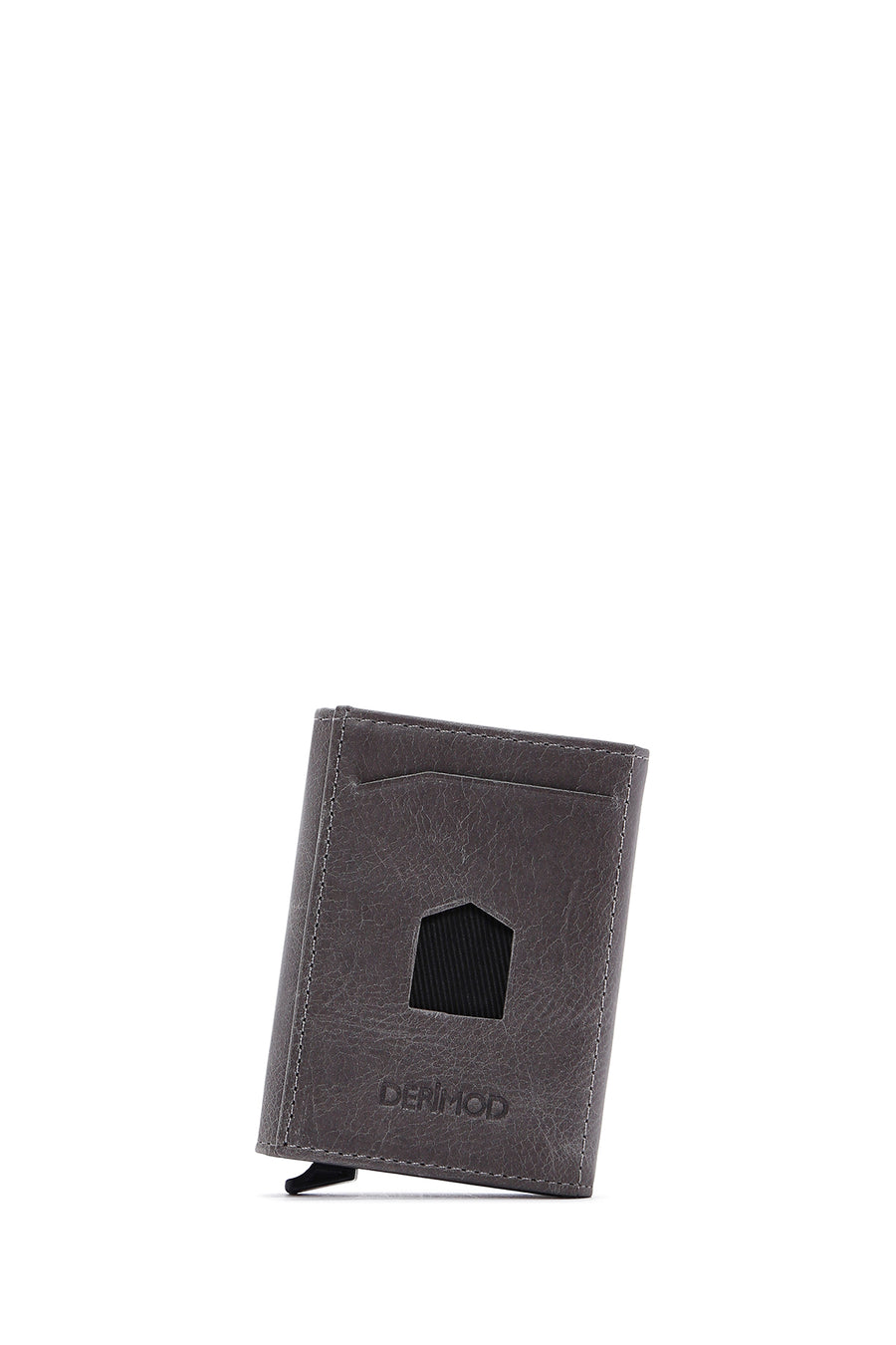 Men's Gray Leather Card Holder 000A2D3132CR | Derimod