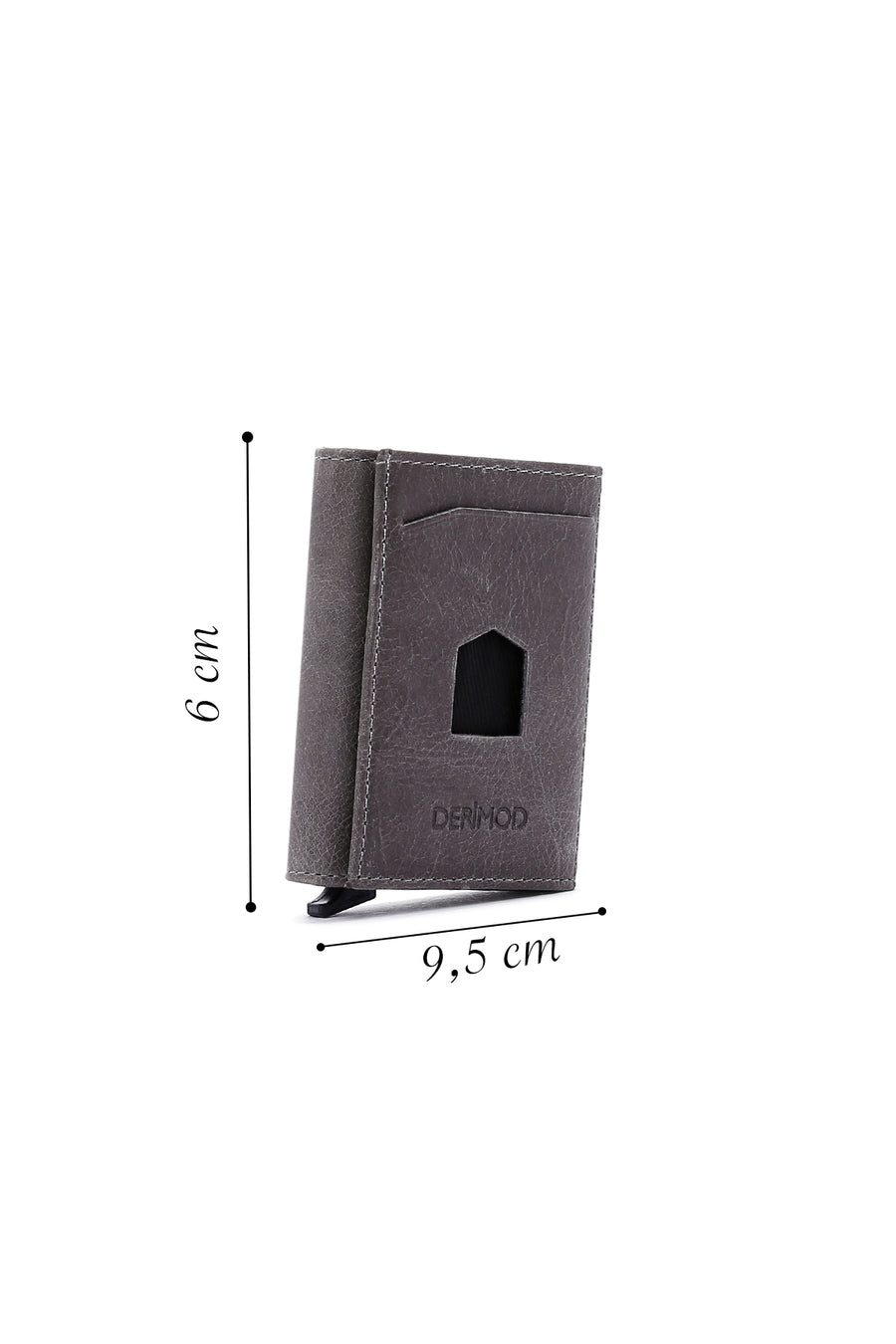Men's Gray Leather Card Holder