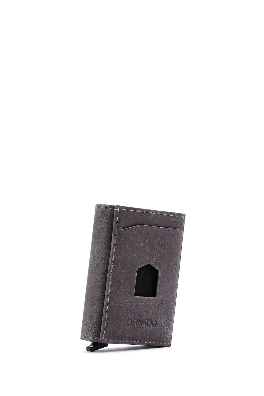 Men's Gray Leather Card Holder