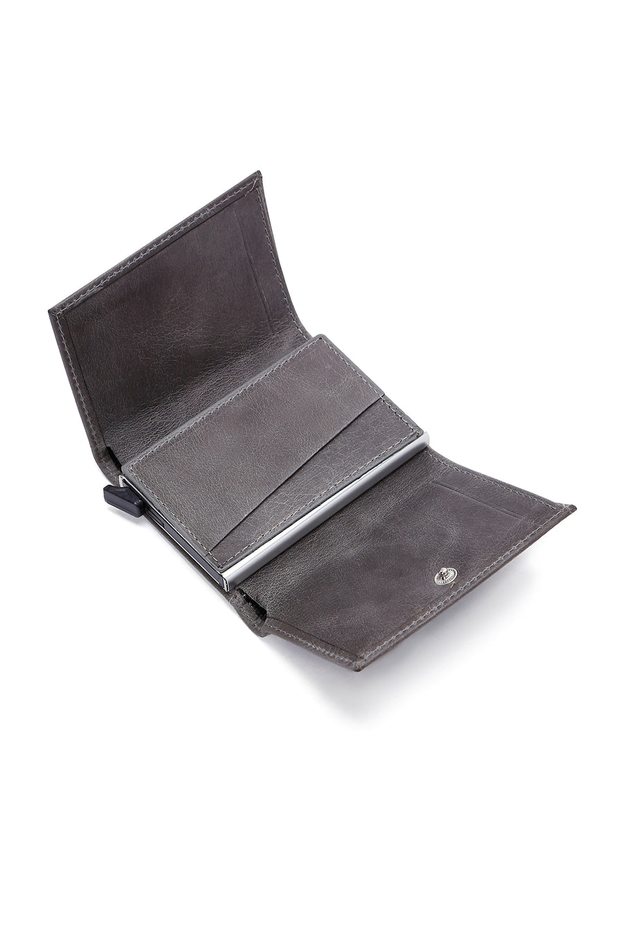 Men's Gray Leather Card Holder