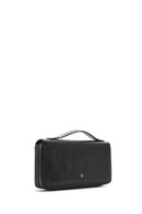 Erkek Siyah Desenli Deri Cüzdan | Derimod