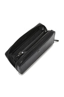 Erkek Siyah Desenli Deri Cüzdan | Derimod