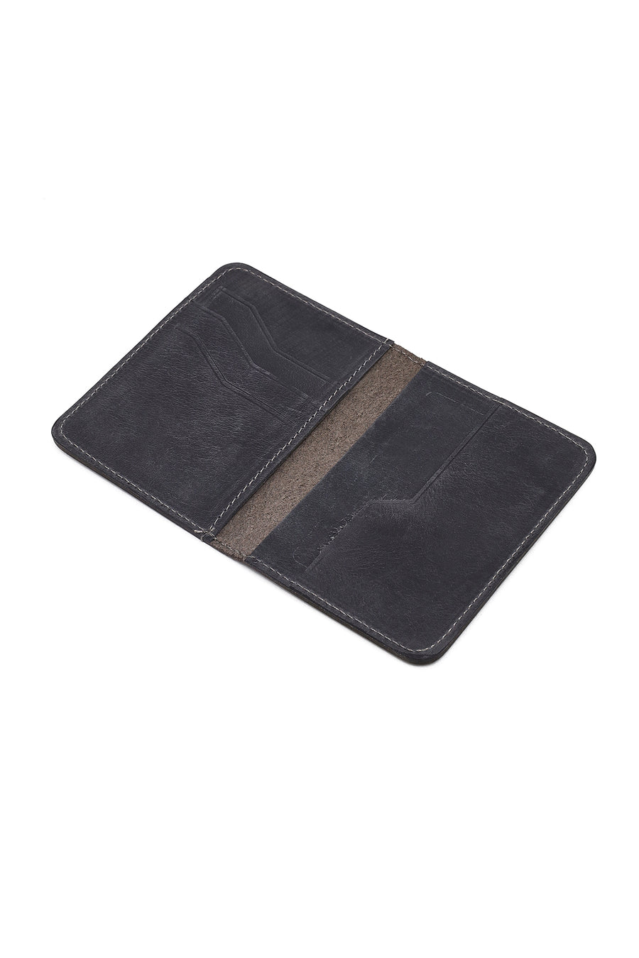 Men's Gray Leather Cardholder