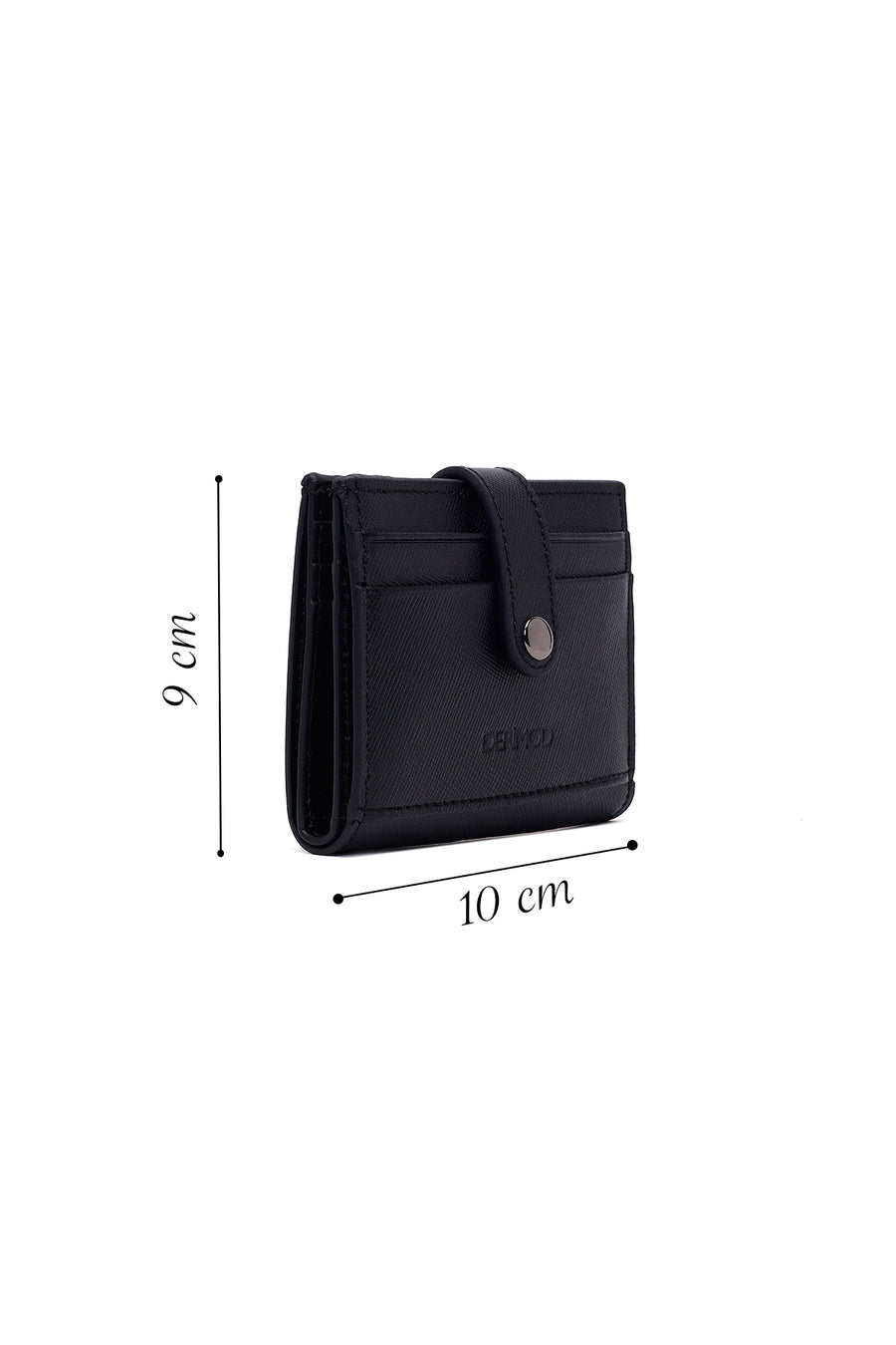 Male Black Printed Leather Cardholder