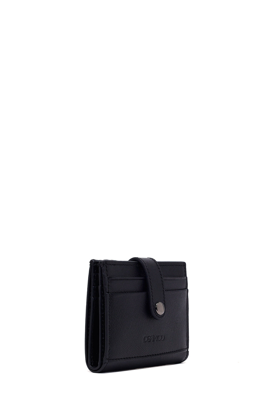 Male Black Printed Leather Cardholder
