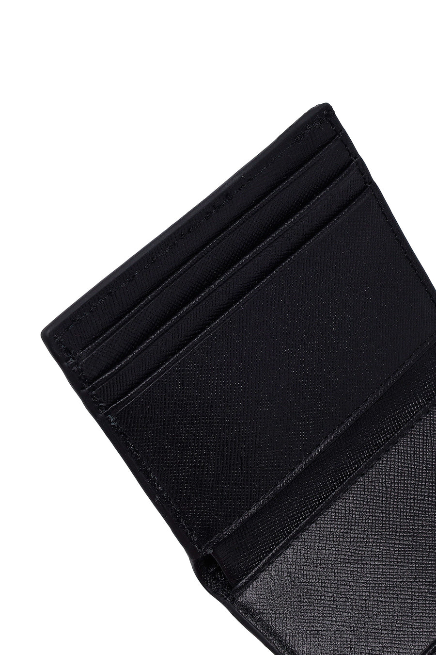 Male Black Printed Leather Cardholder
