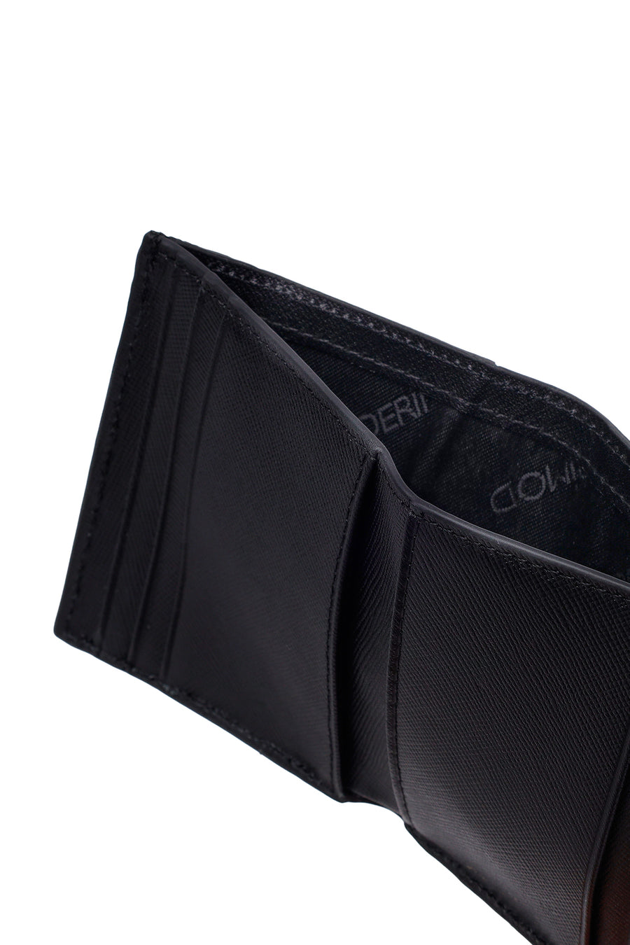 Male Black Printed Leather Cardholder