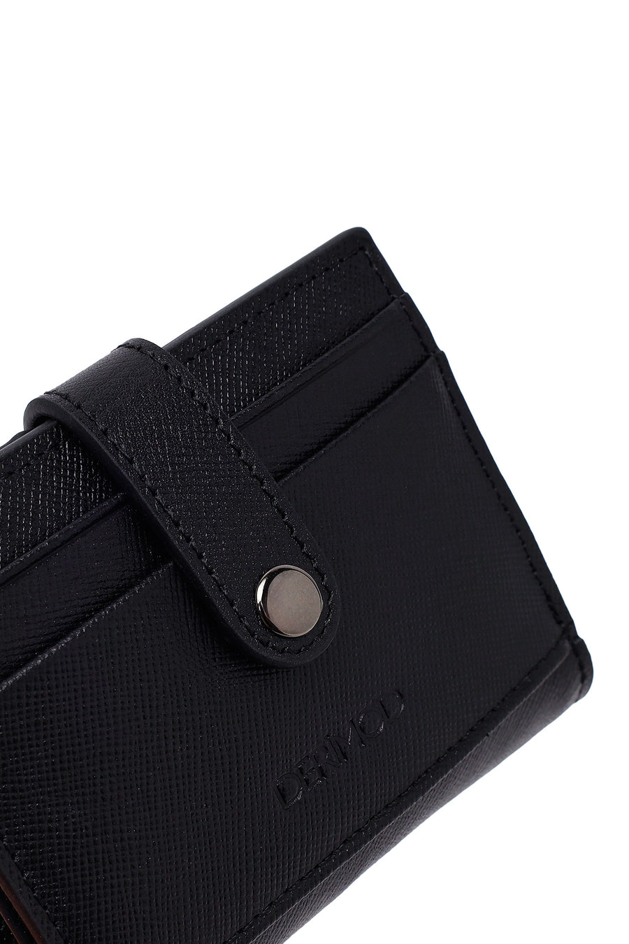 Male Black Printed Leather Cardholder