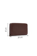 Erkek Kahverengi Örgülü Deri Cüzdan | Derimod