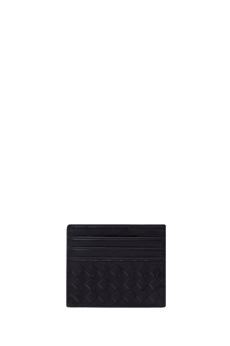 Men's Black Braided Leather Cardholder 000A2D361329 | Derimod