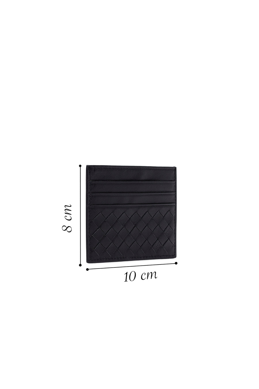 Men's Black Braided Leather Cardholder