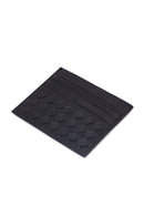 Erkek Siyah Örgülü Deri Kartlık | Derimod