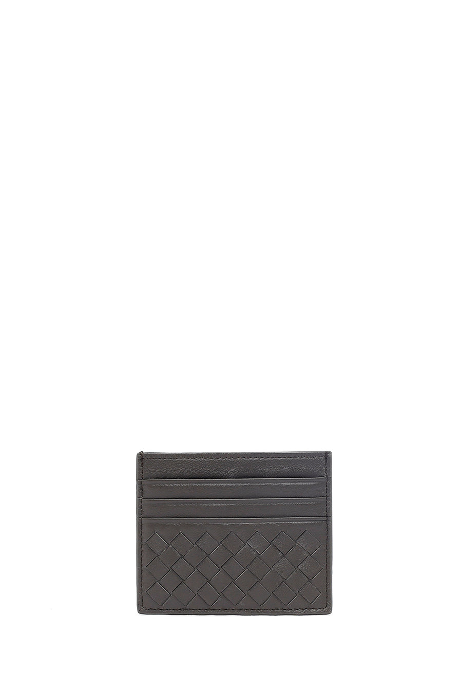 Men's Gray Braided Leather Cardholder 000A2D361329 | Derimod