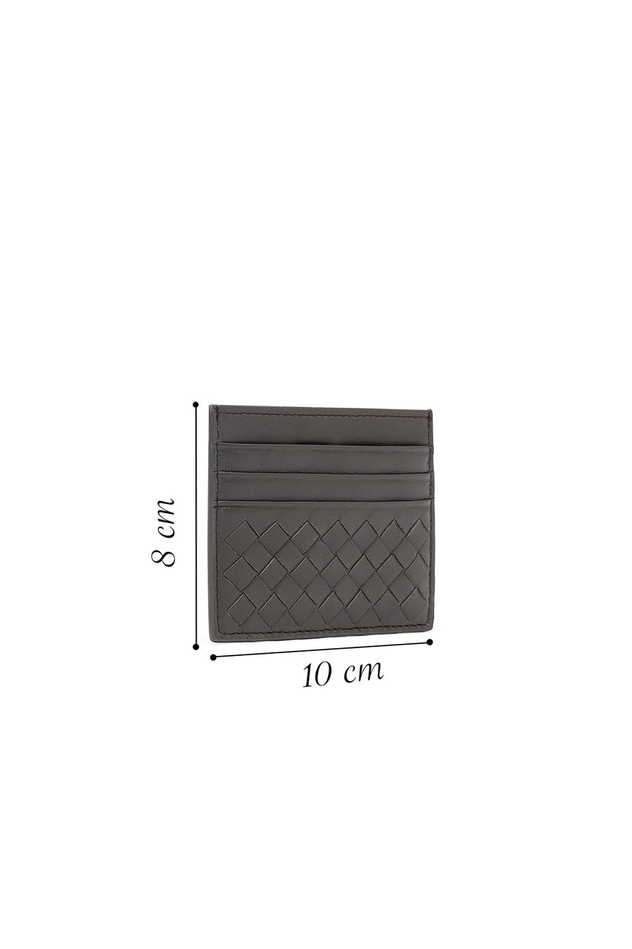 Men's Gray Braided Leather Cardholder