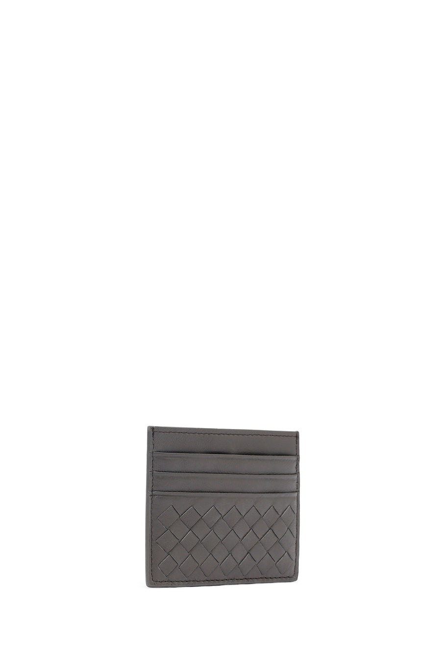 Men's Gray Braided Leather Cardholder