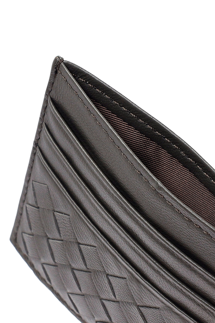 Men's Gray Braided Leather Cardholder