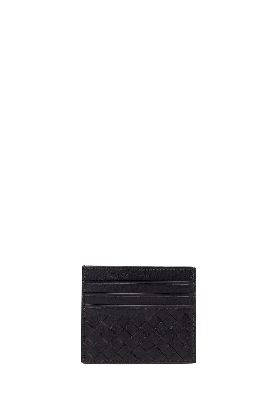 Men's Brown Braided Leather Cardholder 000A2D361329 | Derimod
