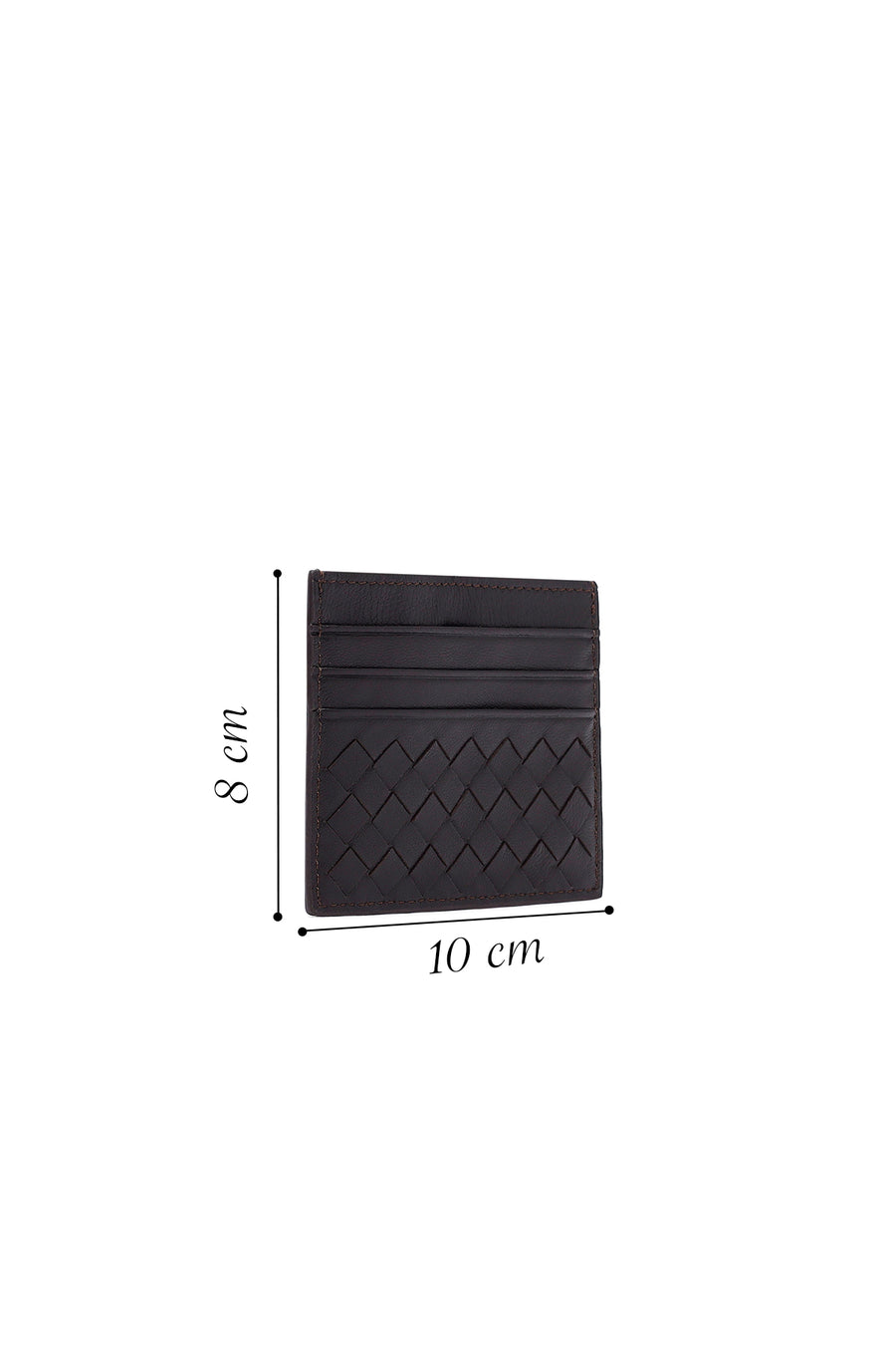 Men's Brown Braided Leather Cardholder