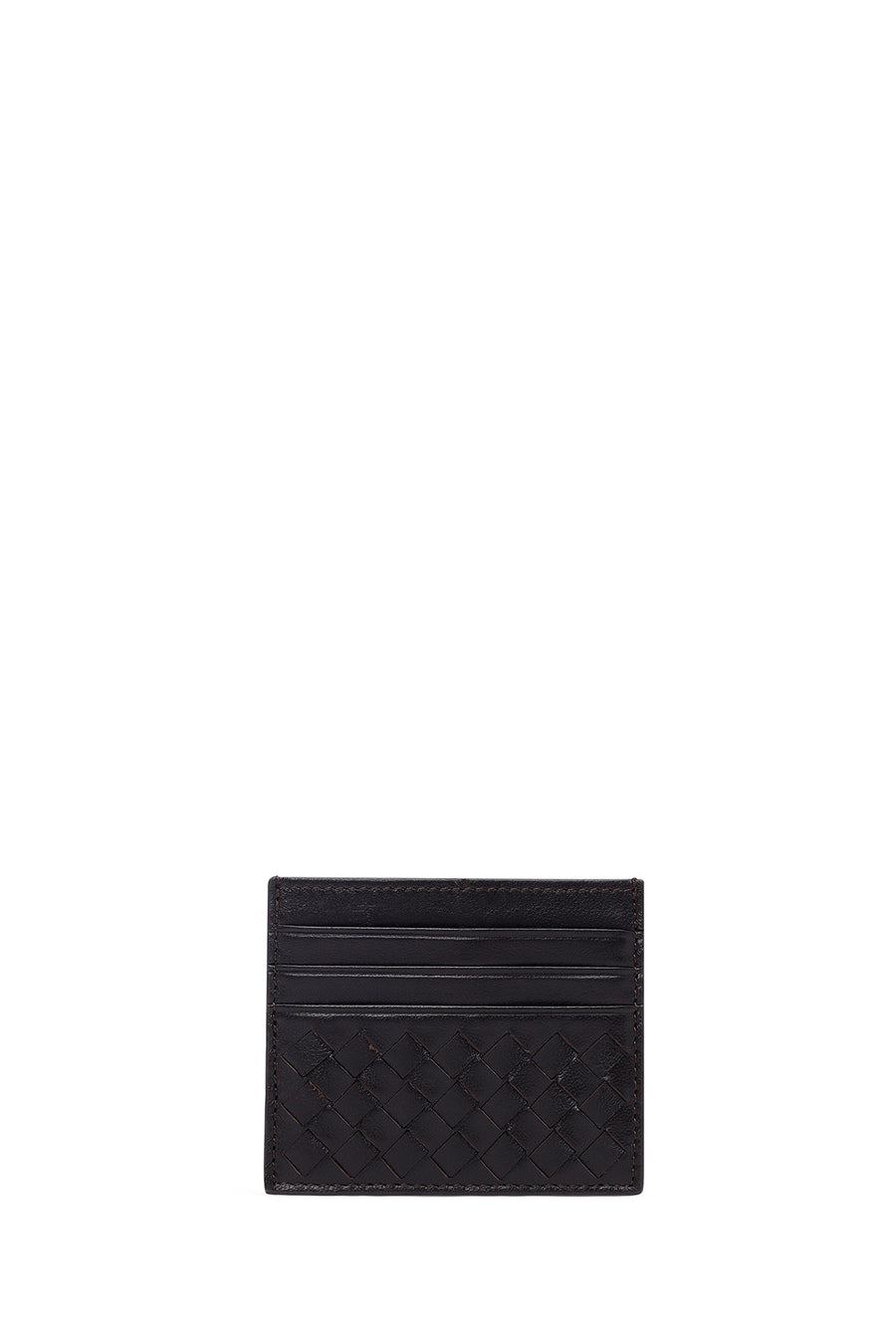 Men's Brown Braided Leather Cardholder