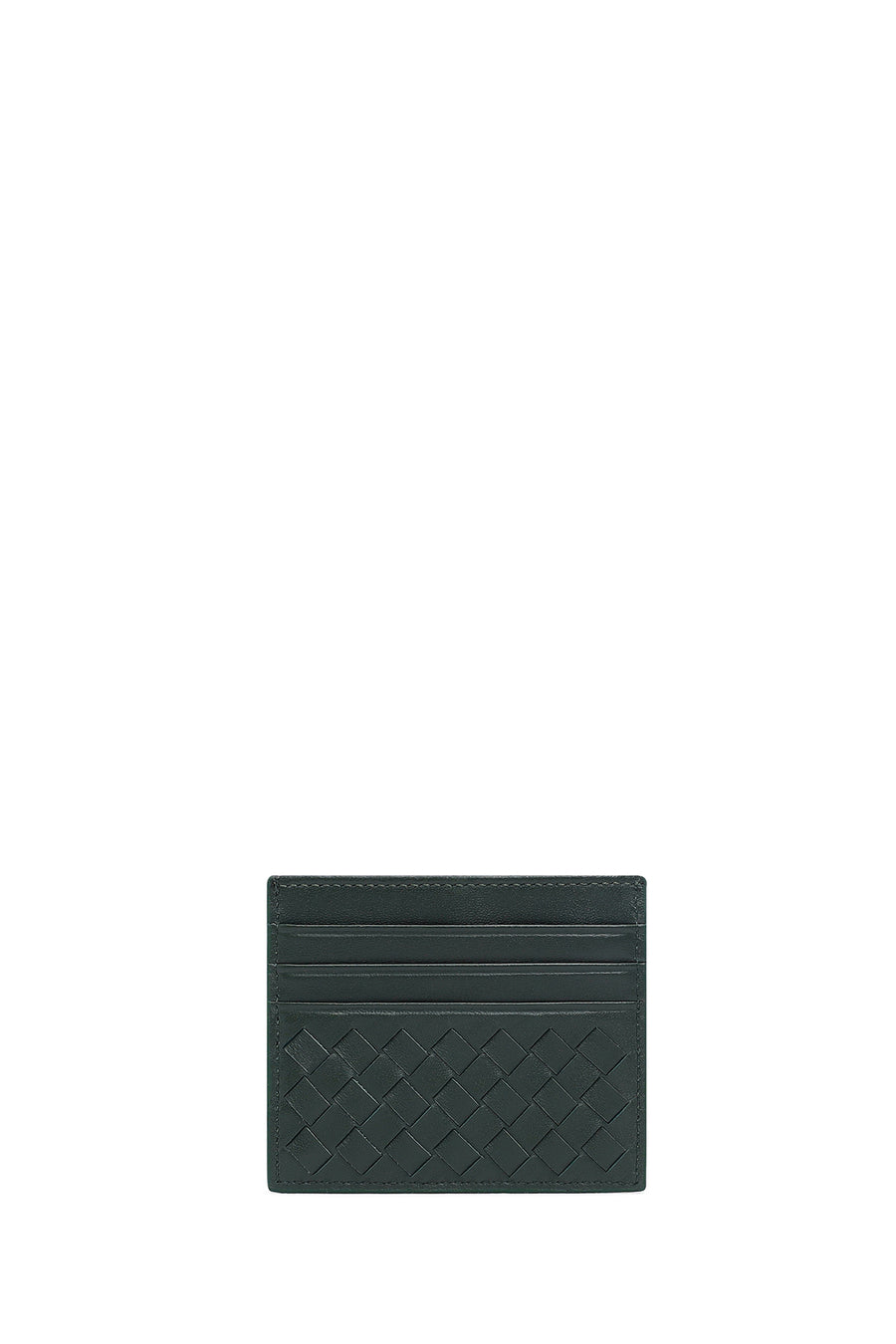 Men's Green Braided Leather Cardholder 000A2D361329 | Derimod