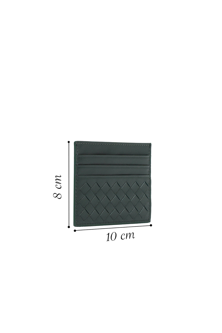 Men's Green Braided Leather Cardholder