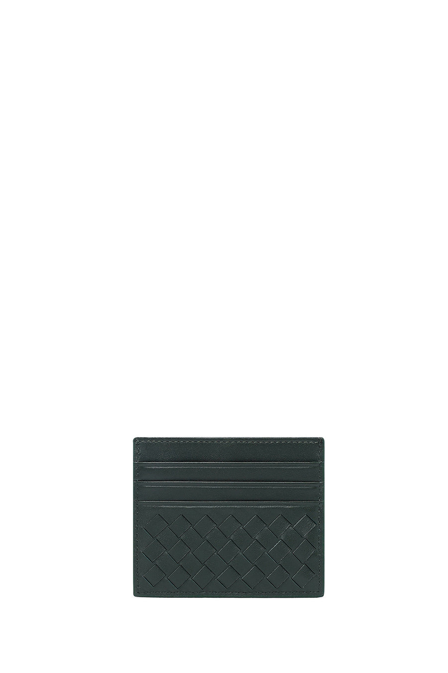 Men's Green Braided Leather Cardholder