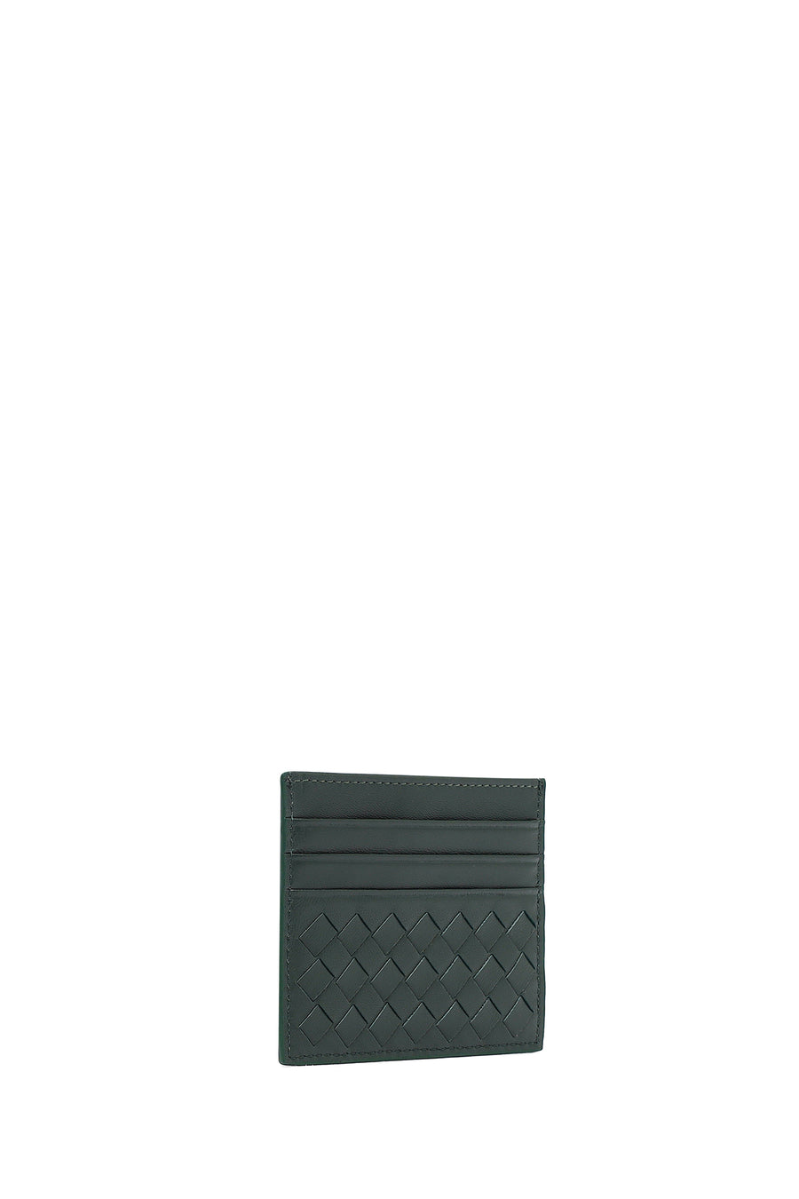 Men's Green Braided Leather Cardholder