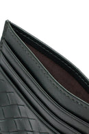 Erkek Yeşil Örgülü Deri Kartlık | Derimod