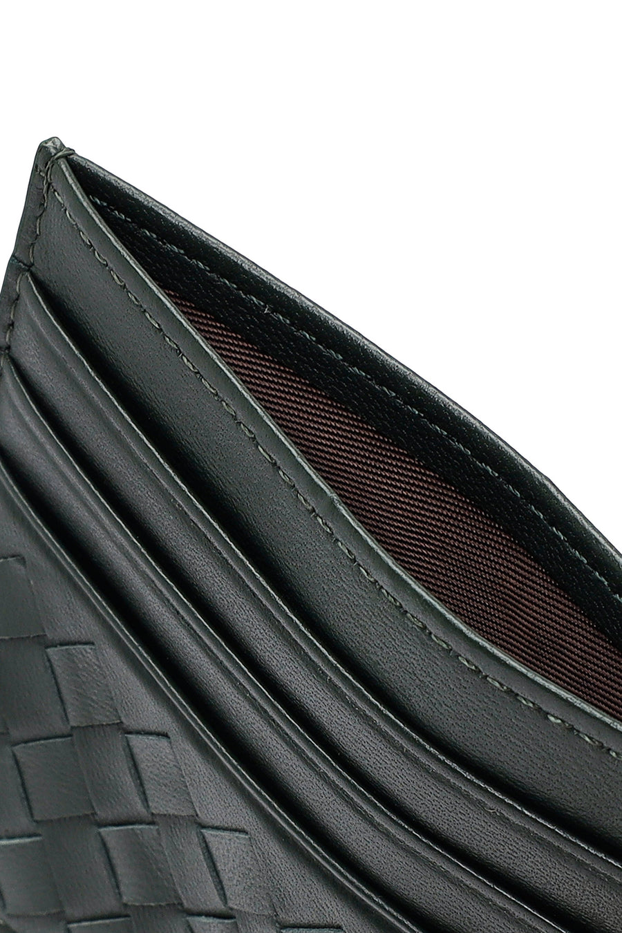 Men's Green Braided Leather Cardholder