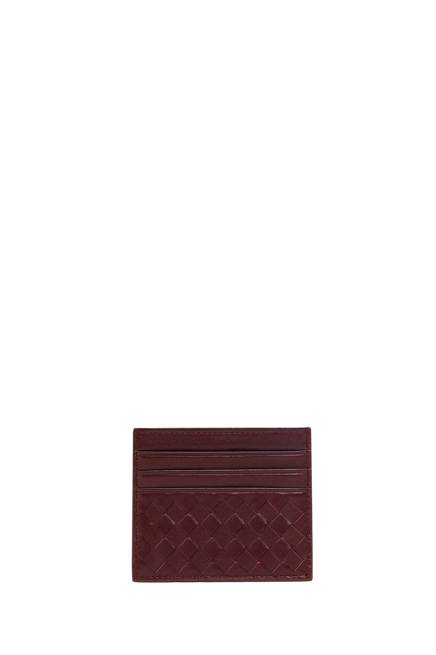 Men's Burgundy Braided Leather Cardholder 000A2D361329 | Derimod