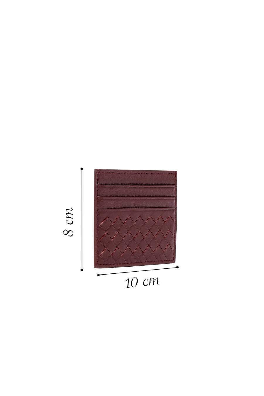 Men's Burgundy Braided Leather Cardholder