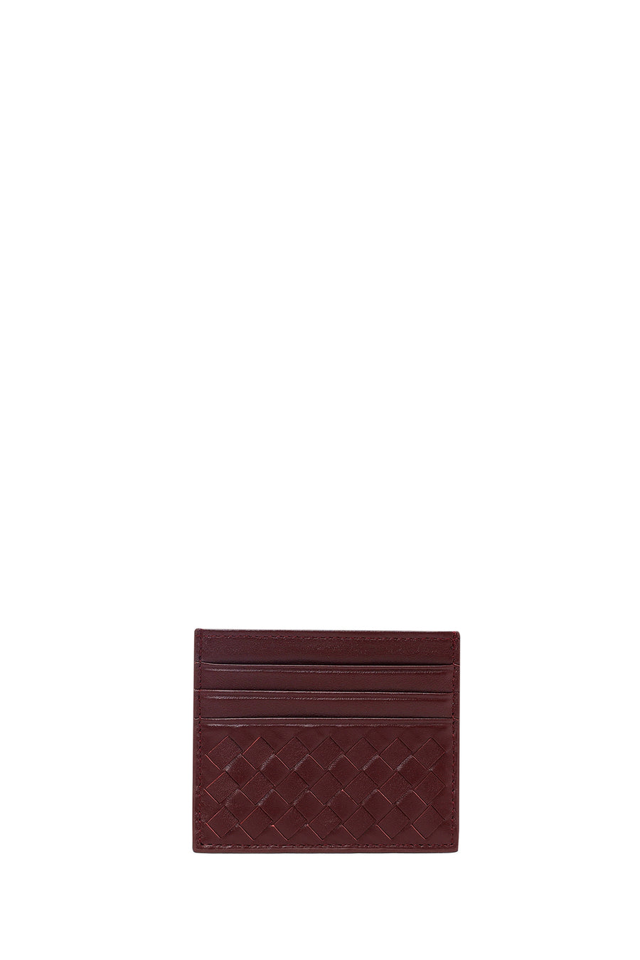 Men's Burgundy Braided Leather Cardholder