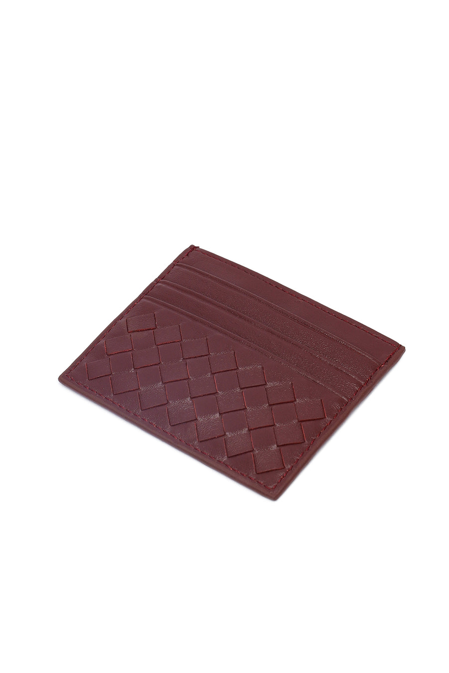 Men's Burgundy Braided Leather Cardholder