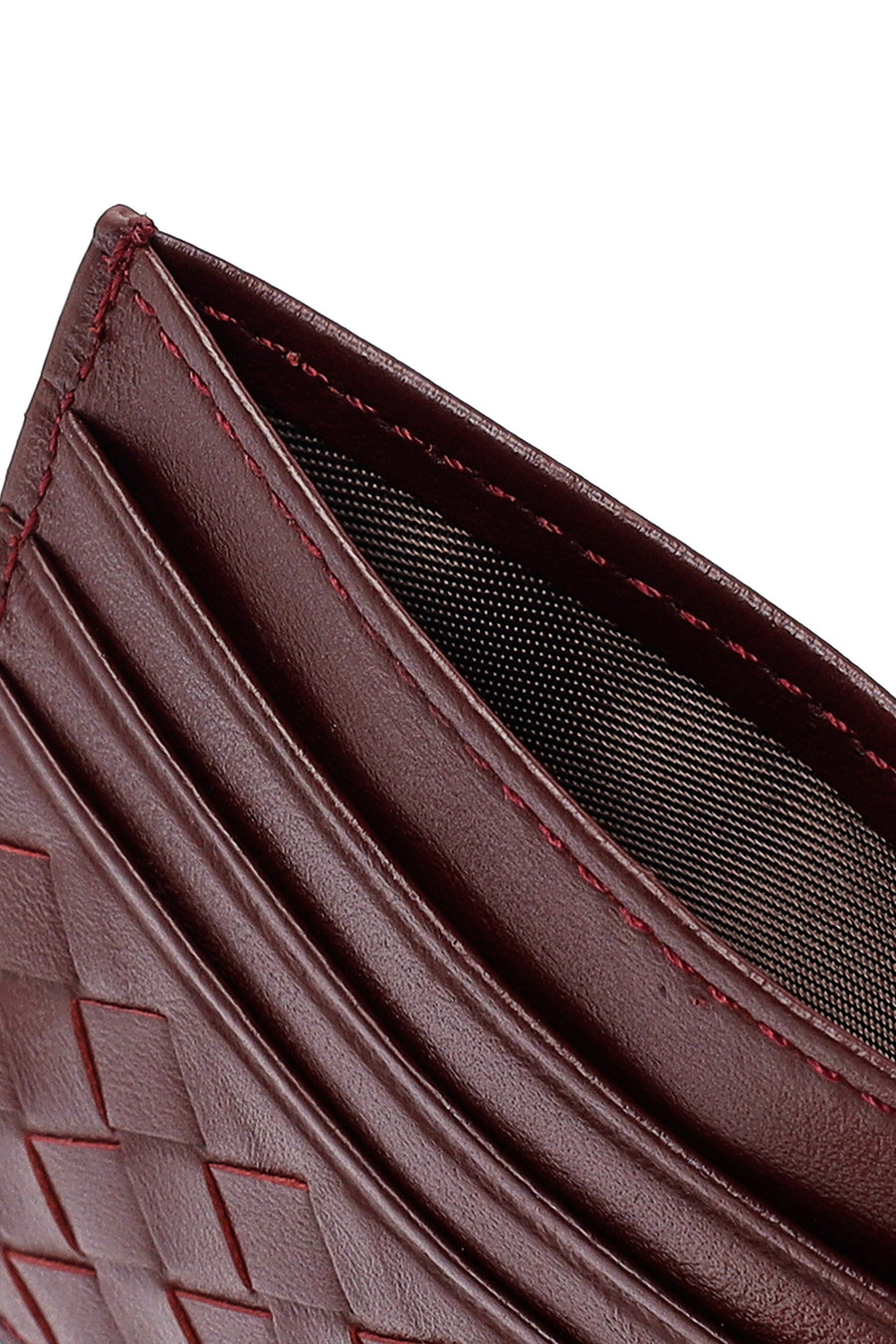 Men's Burgundy Braided Leather Cardholder