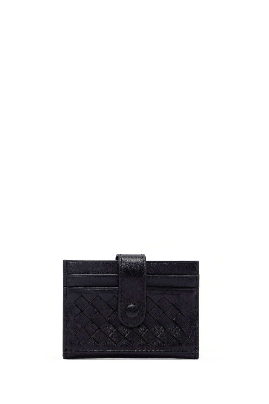 Men's Black Braided Leather Cardholder 000A2D361429 | Derimod